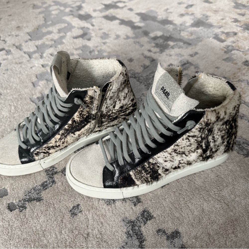 P448 Women's High-Top Sneakers - Black and Cream